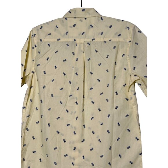 Chaps Shirt Mens Small Button Down Short Sleeve Top Yellow Pineapple Casual Work - Picture 9 of 10